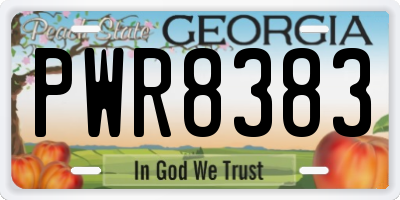 GA license plate PWR8383