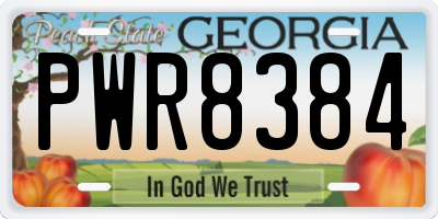 GA license plate PWR8384