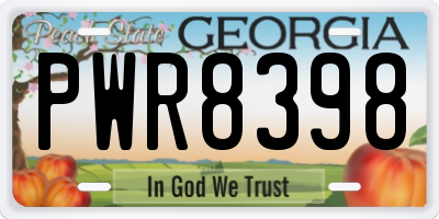 GA license plate PWR8398