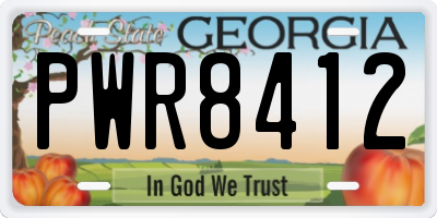 GA license plate PWR8412