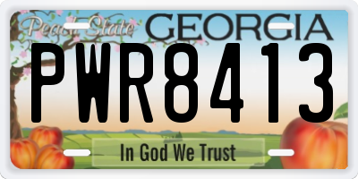 GA license plate PWR8413