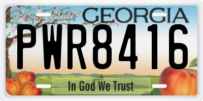 GA license plate PWR8416