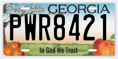 GA license plate PWR8421