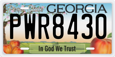 GA license plate PWR8430
