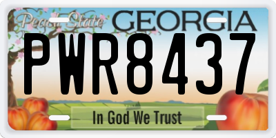GA license plate PWR8437