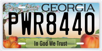 GA license plate PWR8440