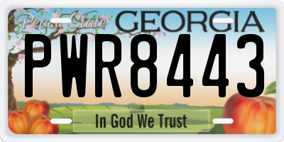 GA license plate PWR8443