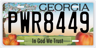 GA license plate PWR8449