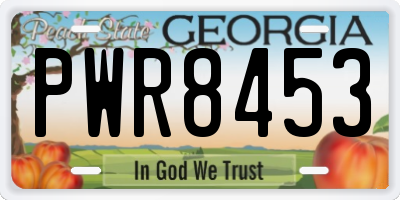 GA license plate PWR8453