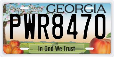 GA license plate PWR8470