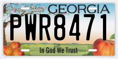 GA license plate PWR8471