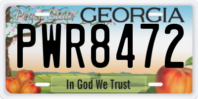 GA license plate PWR8472