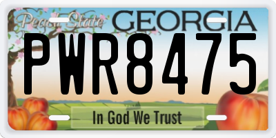 GA license plate PWR8475