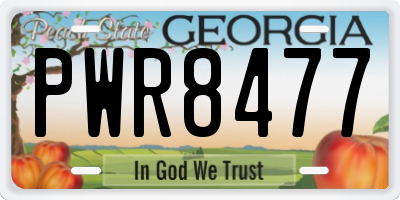 GA license plate PWR8477