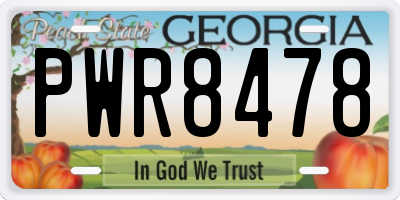 GA license plate PWR8478