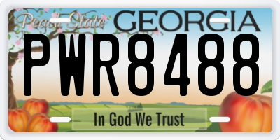GA license plate PWR8488