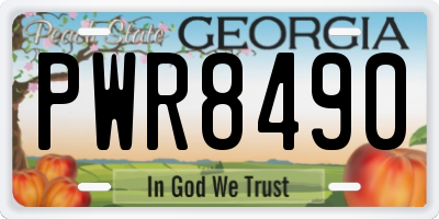 GA license plate PWR8490