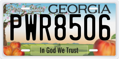 GA license plate PWR8506