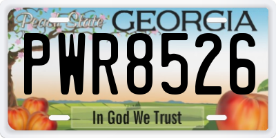 GA license plate PWR8526