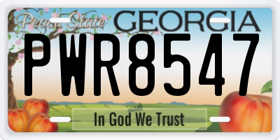 GA license plate PWR8547