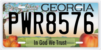 GA license plate PWR8576