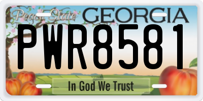 GA license plate PWR8581