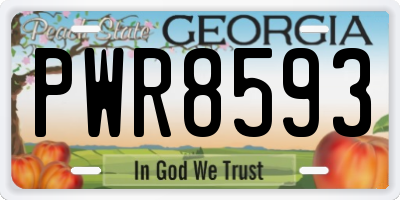 GA license plate PWR8593