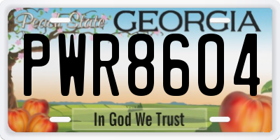 GA license plate PWR8604