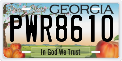 GA license plate PWR8610