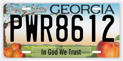 GA license plate PWR8612