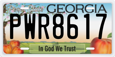 GA license plate PWR8617