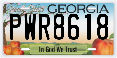 GA license plate PWR8618