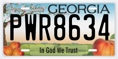 GA license plate PWR8634