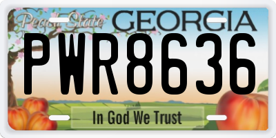 GA license plate PWR8636