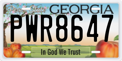 GA license plate PWR8647