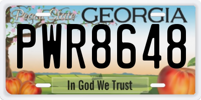 GA license plate PWR8648