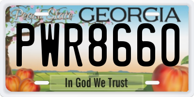 GA license plate PWR8660