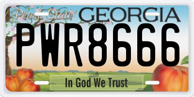 GA license plate PWR8666