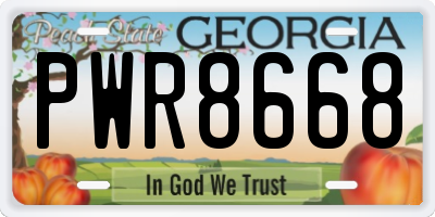 GA license plate PWR8668