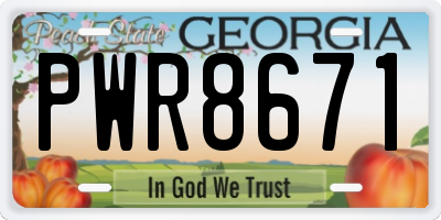 GA license plate PWR8671