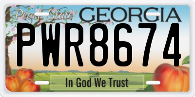 GA license plate PWR8674