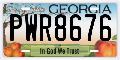 GA license plate PWR8676