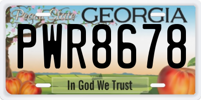 GA license plate PWR8678