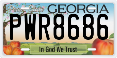GA license plate PWR8686
