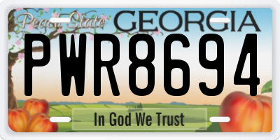 GA license plate PWR8694