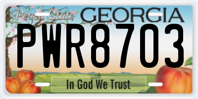 GA license plate PWR8703