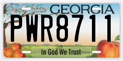 GA license plate PWR8711