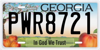 GA license plate PWR8721