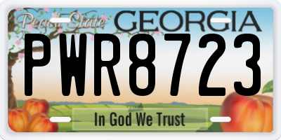 GA license plate PWR8723