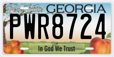 GA license plate PWR8724